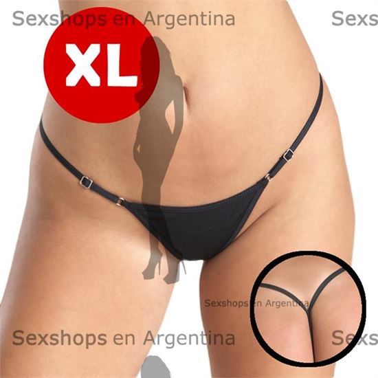 Tanga hilo dental negra XL ajustable